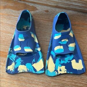 Speedo Blue Swim Training Fins Youth Size 9-10